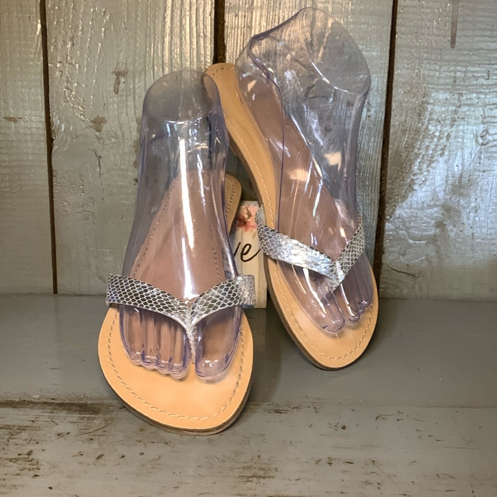 Gianni Bini Silver Thong Sandals